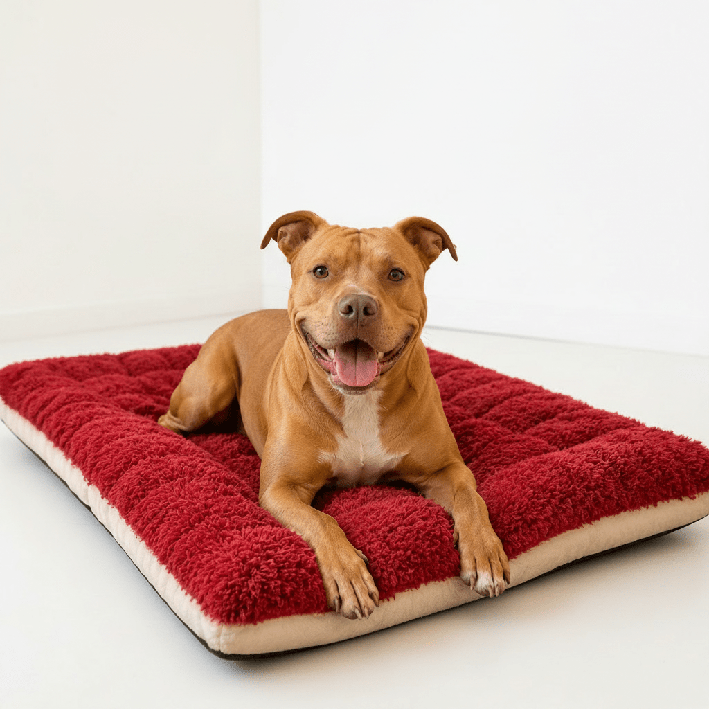 Samtsofa für Hunde – in Gebrauch