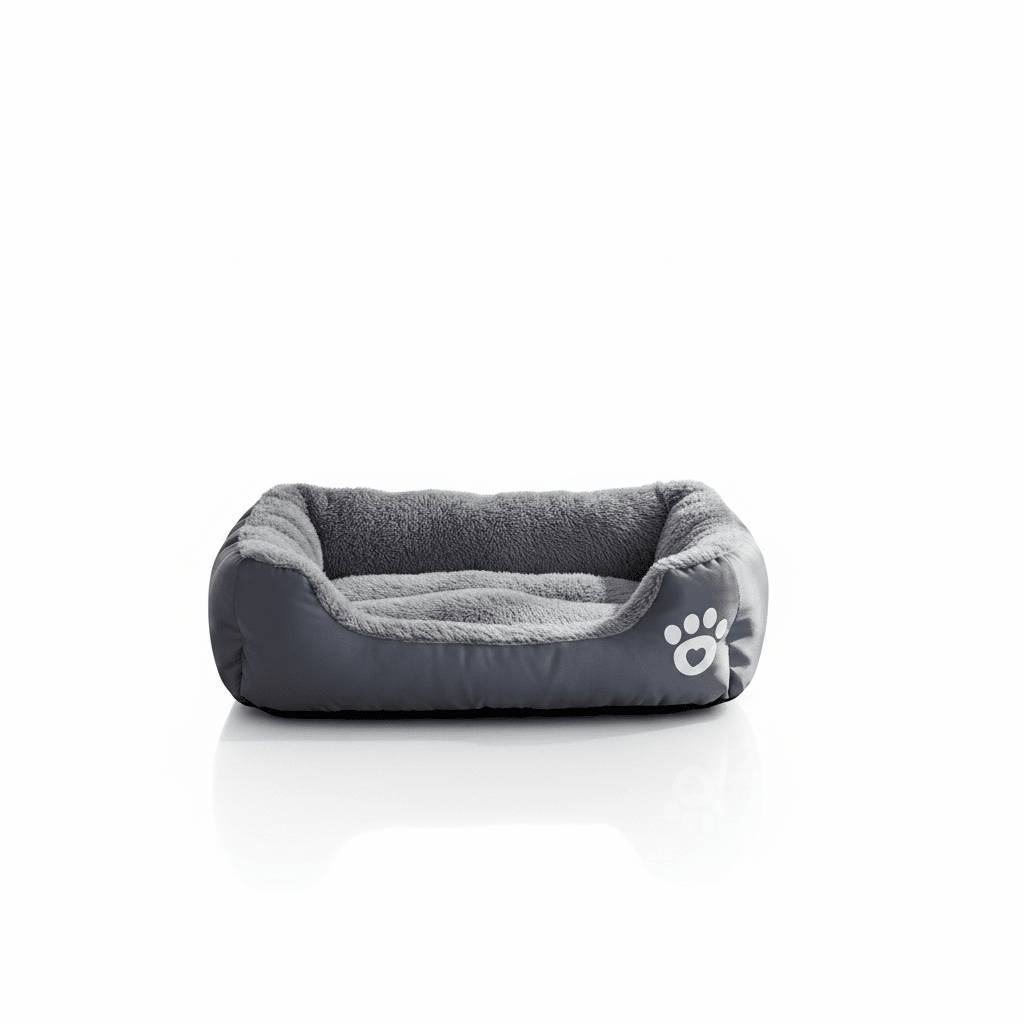 Quadratisches Baumwollbett für Hunde und Katzen – Ansicht von oben